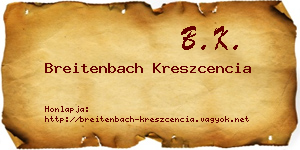 Breitenbach Kreszcencia névjegykártya